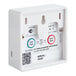 A white VersaTile remote temperature monitoring kit with two buttons and two wires.