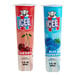 An ICEE Cherry and Blue Raspberry freeze tube variety pack. A close up of a blue and red ICEE freeze tube.