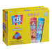 A yellow ICEE box with Cherry and Blue Raspberry Freeze tubes.