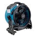 An XPOWER blue and black portable fan with a water pump.