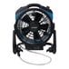 A black and blue XPOWER portable misting fan with a wire.