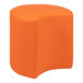 An orange Flash Furniture Nicholas moon ottoman with a curved edge.
