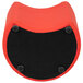 A red and black flexible modular ottoman with a hole in the middle.