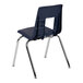 A Flash Furniture navy plastic classroom chair with chrome legs.