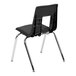 A black Flash Furniture Mickey Advantage stackable classroom chair with chrome legs.
