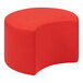 A red flexible soft seating ottoman with a curved top.