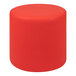 A Flash Furniture red round ottoman with a flexible top.