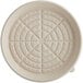 A white World Centric compostable round pizza container base with a circular pattern of holes.