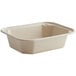 A white World Centric compostable fiber container with a lid.