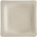 A World Centric square white compostable fiber plate with a square edge.