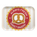 A Cambro rectangular fiberglass tray with the words "Always Fresh Sweet Bakery" on it.