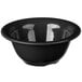 A black Carlisle melamine nappie bowl with a rimmed edge.