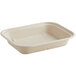 A white rectangular World Centric compostable fiber container with a white background.