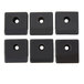 A group of black Metro SmartWall G3 grid mounting brackets with holes in them on a white background.