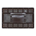 A rectangular brown metal candy tray with 15 compartments.