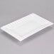 CAC QE-12 Queensquare 10" x 6 1/4" Bone White Rectangular Porcelain Platter - 24/Case Main Thumbnail 3
