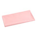 A pink rectangular plastic table cover on a white background.