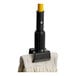 A Lavex wet mop with a natural cotton head and a black and yellow handle.