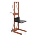 A black and orange Wesco Industrial Products Lite-Lift with a 20" x 20" black platform.
