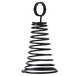 An American Metalcraft black metal spiral table card holder with a circle on top.