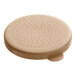 A round beige Carlisle shaker lid with holes.