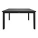 A Grosfillex Sigma black aluminum dining table with square legs.