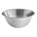 A silver Matfer Bourgeat stainless steel mixing bowl.