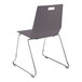 A National Public Seating LuvraFlex charcoal plastic chair with a metal frame.