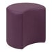 A purple Flash Furniture Nicholas moon ottoman with curved edges.
