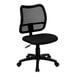 A Flash Furniture black mesh office chair with a black seat and wheels.