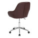 A Flash Furniture Cortana brown leather office chair with chrome legs and wheels.