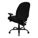 A Flash Furniture Hercules black office chair with black fabric and arms.