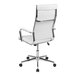 A white Flash Furniture Hansel leather office chair with chrome legs.