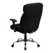 A Flash Furniture black office chair with chrome armrests and wheels.