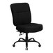 A Flash Furniture black fabric office chair with wheels.