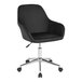 A Flash Furniture Cortana black leather office chair with wheels.