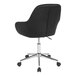 A Flash Furniture black leather office chair with chrome base and wheels.