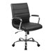 A Flash Furniture black leather office chair with chrome legs.