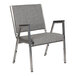 A Flash Furniture gray fabric bariatric reception arm chair with metal legs.