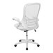 A white Flash Furniture office chair with a white mesh back and arms.