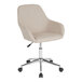 A beige Flash Furniture office chair with wheels and chrome legs.
