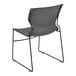 A gray Flash Furniture stackable chair with a black frame.