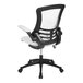 A white and black office chair with a black base.