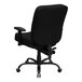 A black Flash Furniture office chair with wheels.