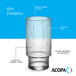 A clear, ribbed highball glass with a minimal silhouette and a 13 oz. capacity.