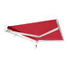 An Awntech Destin red retractable patio awning with white frame.