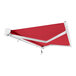 An Awntech Key West red retractable patio awning with white frame.