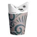 A white LK Packaging paper hot cup with a butterfly design.