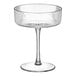 An Acopa Lore clear glass wine glass with a long stem and bowl.