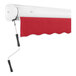 A red Awntech Key West manual retractable awning with protective hood.